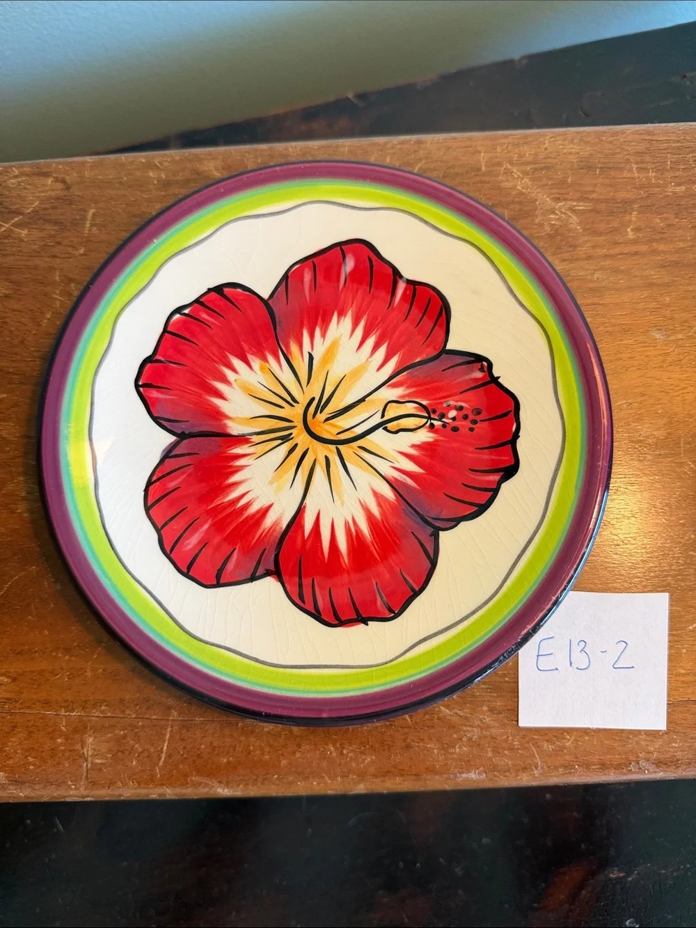 Hibiscus Pattern Appetizer Plate by Clay Art